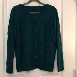 Talbots 1x green cardigan
